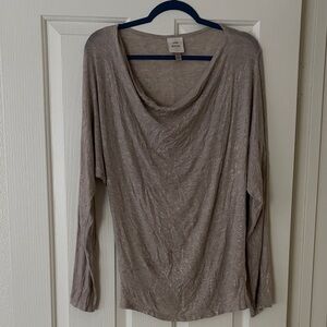 Knox Rose Maternity Shimmering Taupe Long Sleeve Top
